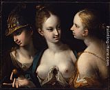 Juno Canvas Paintings - Pallas Athena, Venus and Juno